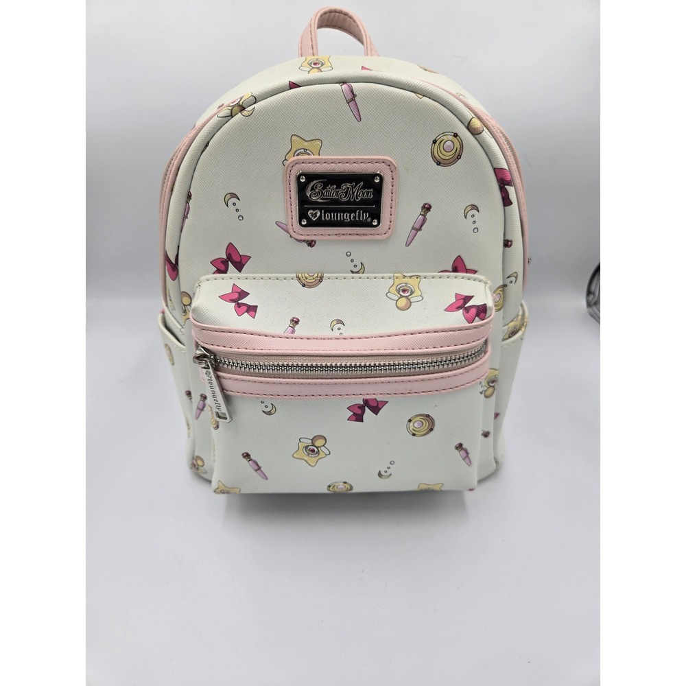 Sailor Moon Loungefly Mini Backpack Cream Pink and Cream Transformation Print